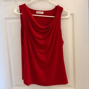 Calvin Klein red scoop neck tank